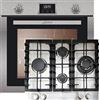 Kaiser Set forno EG 6372+ KG 6364 Turbo Romb, Forno a gas da incasso, 79L+piano cottura a gas da incasso, 60cm