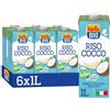 ISOLA BIO Bevanda di Riso e Cocco Biologica, Senza Zuccheri Aggiunti, 100% Ingredienti Naturali, Senza Glutine, a Basso Contenuto di Grassi, per Vegetariani e Vegani, 6 Confezioni da 1 Litro
