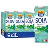 ISOLA BIO Bevanda di Soia Biologica, Senza Zuccheri Aggiunti, 100% Ingredienti Naturali, Senza Glutine, Ricca di Proteine, per Vegetariani e Vegani, 6 Confezioni da 1 Litro