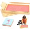 Tchsrim Sabbia Tavoletta da Scrittura per Bambini,Montessori Sandtablet Primo Allenamento Lettere e Segni Giocattoli in Legno,Montessori tavolo di Sabbia Giocattolo Educativo per 3 4 5 6 7Anni Bambini