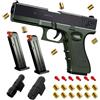 TaimeiMao Pistola giocattolo, armi giocattolo, pistola per bambini con 50 palline morbide, 32 cartucce, silenziatore, torcia, mirino a infrarossi e 3 caricatori, Desert Eagle, blaster in schiuma. (verde)