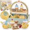 Airlab Set Tazzine Gioco per Servizio da Tè, Accessori Cucina Giocattolo in Legno per Bambini Bambina, Set Cibo Finto Giocattolo per Cucina Bambini, Regalo Bambino Compleanno Pasqua Halloween Natale