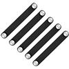 POFET 5 maniglie nordico per armadietti, ante e armadi, in morbida pelle PU, per credenze, cassetti, mobili (26 x 140 mm), colore: nero