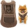 SMALLLEE_LUCKY_STORE Shearling - Cappottino in pile per cani di piccola taglia, a tinta unita, con tasca con anello a D, orecchie da coniglietto, isolante, per l'inverno e l'autunno, costume da