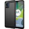 owlhold Cover per Motorola Moto E13, Custodia Spazzolata e Fibra di Carbonio Morbido Silicone TPU Slim Fit Case, Antiurto, Antigraffio, Antiscivolo, Protezione Grado Militare, Nero