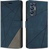 SONWO Cover per Oppo Find X3 Neo 5G Custodia, Flip Caso in PU Pelle Case Cover Premium Portafoglio Custodia per Oppo Find X3 Neo 5G, Supporto Stand, Slot per Schede, Blu