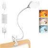 Glocusent 5W Lampada a Morsetto, 36 Lampade da Lettura a LED per Letto, Morsetto per Lampada per la Cura degli Occhi, 3 Colori 5 Livelli di Luminosità, Luce da Lettura con Collo D'oca
