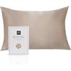 RUIPTSKE Federa per cuscino al 100% in seta da 22 momme, certificata Oeko-TEX®, benefica per i capelli e per la pelle, anti età e antiacaro, 40 x 60 cm (champagne chiaro)