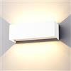 Klighten lampade da parete 30W Esterno/Interno Moderno, lampada da esterno Bianco Caldo 3000K Applique da Parete, IP65 Impermeabile, Angolo del Fascio Regolabile Applique(Bianca)