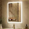GANPE Specchio da bagno a LED con sensore di movimento, con Bluetooth, illuminato, dimmerabile, per trucco, a parete, anti appannamento, IP44, impermeabile, verticale e orizzontale (60_x_80_cm)