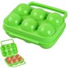 Volumoon Contenitore per Uova, 6 Porta di Uova a Griglia, Contenitore Portauova in Plastica, Vassoio di Uova Portatile, Vassoio di Uova, Distributore di Uova per Cucina, Viaggio, Campeggio (Verde)