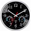 Ziprote Orologio da Parete, Orologio da Parete Radiocontrollato con Display di Temperatura e Umidità, Orologio parete cucina,per camera da letto soggiorno (Nero)