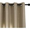 GIRASOLE HOME® Coppia Tende Beige Semi Oscuranti Fantasia Stelline Argentate Tenda per Soggiorno Camera Cameretta Cucina e Interni 2 Pannelli con Occhielli (Beige, 140x290cm)