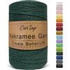 OurTop Corda Macramè, 2mm x 500m Filo Macrame Corda Macramè Filo Morbido Filato Macrame per Appendere La Parete, Fai Da Te, Artigianato, Lavori a Maglia, Lavori Decorativi(Verde Scuro)