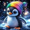 DAERLE 5D Diamond Painting Kit Completo Inverno carino pinguino, Pittura Diamante, Diamantini Crystal Art Strass Ricamo a Punto Croce, Decorazione per Casa e delle Pareti 30x30cm, Pinguino colorato