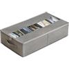 Noeborty Organizer per Scarpe Sotto il Letto, Scatole per Scarpe, Custodia Sottoletto Contenitor, Porta Scarpe Pieghevole, Scarpiera Sotto il Letto, per Scarpe, Vestiti, Giocattoli (Grigio)