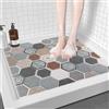 Fecialy Tappeto Doccia Antiscivolo, 80x80cm, Tappeto da Bagno Antiscivolo con Scarico, Tappeto da Bagno in Morbido PVC Luffa, ad Asciugatura Rapida per Bagno e Ambienti Umidi
