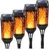 Joltix Solari Fiamma Luci, Lampade Solari da Giardino, 6 Pezzi 12 LED Lampada Solare da Esterno, IP65 Luci Solare Esterno impermeabile Decorazione per Giardino Cortile Prato Patio (Giallo 4)