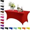 Mienocol Tovaglia in spandex blu reale, 1,8 m, elasticizzata, rettangolare, lavabile, universale, per patio, cucina, eventi, matrimoni, cocktail bar, mostre, banchetti, feste