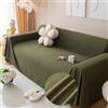 FANSU Telo Copridivano 1 2 3 4 Posti, Copri Divano con Frange Copriletto Matrimoniale Multiuso Copritutto Jacquard Coperta Copridivano Reversibile Coperta Decorativa per Divano (180x160cm,Verde)