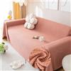 FANSU Telo Copridivano 1 2 3 4 Posti, Copri Divano con Frange Copriletto Matrimoniale Multiuso Copritutto Jacquard Coperta Copridivano Reversibile Coperta Decorativa per Divano (180x160cm,Rosa)