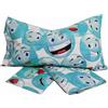 GX GARGIX GARGIX Completo letto lenzuola 100% cotone singolo una piazza sotto sopra federa smile (L-JL/SMI-AZZURRO)