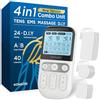 Kongzee 4 in 1 - Unità TENS e fai da te, stimolatore muscolare EMS e massaggio, macchina terapeutica con unità TENS a doppio canale per alleviare il dolore (Bianco)