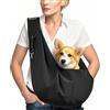 CUEMOON Borsa da Viaggio per Cani, Trasportino da Passeggio, borsa cane, per Passeggiata e all'Aria Aperta, per Cane/Gatto Fino a 7.5 KG, Nero