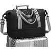 SPAHER Borsone da Viaggio Espandibile Bagaglio a Mano 40x20x25 Ryanair Vueling Bagage Cabine per Easyjet 45x36x20 Borsa da Leggero Impermeabile per Campeggio Weekend Sport Vacanza Uomo Donna Nero
