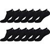 Webtex FILA Calzini Uomo Sportivo, in tessuto traspirante e resistente, set di 12, Nero, Taglie 43/46