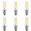 HUAMu Lampadina a Filamento LED E14 G45, 4W Risparmio Energetico 3000k Bianco Caldo Piccole Lampadine a Vite Vintage Lampade LED E14, Equivalente 40W, Non dimmerabile, Pacco da 6