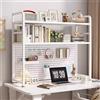 Generic Scaffale da Scrivania da Appoggio 1~2 Piani Tavola con Fori Materiale del Telaio in Acciaio Stabile E Portante，per Camera da Letto del Dormitorio DellHome Office ( Color : White , Size : 95*20*98cm )