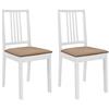 Gecheer Set 2|4 pz Sedie Sala da Pranzo Moderne in Legno di Pino Bianco a Cuscino 41,5x45,5x85,5 cm,Sedie da Cucina Moderne in Legno,Sedie con Schienale,Sedie da Pranzo Moderne in Legno,Sedie Moderne