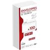 Calligraphe (gamma per corrispondenza Clairefontaine) 5665C - Confezione da 100 Buste Bianche DL-110x220mm - Autoadesive - 80g/m²