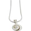 Vurmashop - Collana occhio di Shiva, pietra di Santa Lucia in veraconchiglia in argento 925 con ciondolo