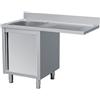 Ristoattrezzature Modello: 117560013120,Lavello in acciaio inox armadiato 120x60x95h cm 1 vasca con vano lavastoviglie dx VS