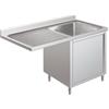 Ristoattrezzature Modello: 117570013120,Lavello in acciaio inox armadiato 120x60x95h cm 1 vasca con vano lavastoviglie sx VS