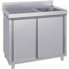 Ristoattrezzature Modello: 117580013120,Lavello in acciaio inox armadiato 120x60x95h cm 1 vasca con sgocciolatoio sx VS