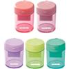 nikoffice Temperamatite a 2 fori con serbatoio tondo Nikoffice colori pastello assortiti - 12NIK049