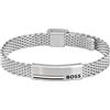 BOSS Jewelry Bracciale a Maglia da Uomo Collezione ALEN in Acciaio Inossidabile - Disponibile in Argento, Oro o Nero