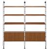 KARTELL libreria da parete con 6 ripiani da 90 cm e 2 contenitori ADAM WOOD - 8905-SN