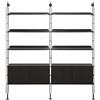 KARTELL libreria da parete con 6 ripiani da 90 cm e 2 contenitori ADAM WOOD - 8905-NN