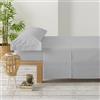 Degrees home Premium - Set Lenzuola Singolo 90x190, 3 Pezzi - Lenzuolo con Angoli, Piatto, 1 Federa 90x45, Grigio