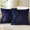 decorUhome Set di 2 federe decorative per cuscini in morbida lana sintetica, per divano, per la casa, 45 x 45 cm, blu navy