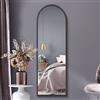 MirrorOutlet Specchio da parete in metallo ad arco nero a figura intera, 160 x 53 cm, adatto per camera da letto, soggiorno, spogliatoio e spazi abitativi.