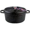 Kamberg - 0008194 - Casseruola Ø 20 cm rotonda nera - ghisa di alluminio - Rivestimento pietra - Tutti i piani cottura inclusa induzione - Senza PFOA