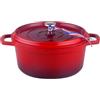 Kamberg - 0008186 - Casseruola Ø 16 cm Rotonda Rosso Fiammata - Alluminio pressofuso - Rivestimento pietra - Tutti i piani cottura inclusa induzione - Senza PFOA