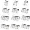 XCSJ 12 Pcs Pettini Per Velo Da Sposa 5, 10, 12, 14 Denti Velo Da Sposa Pettine Per Capelli Pettini Laterali Pettine Laterale Per Capelli Accessori Per Copricapo Per Ragazze e Donne (Argento)
