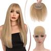 Elailite Frangia Capelli Veri Clip Biondo Naturale, Remy Human Hair Frangetta Finta Irregolare Hair Fringe Frontale Bang Posticci Donna