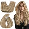 Ugeat Microring Extension Meches Biondo Extension Microring Capelli Veri Biondo Scuro Con Biondo Freddo 22 Pollice 50 Grammo 50 Ciocche